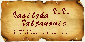 Vasiljka Valjanović vizit kartica